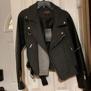 Vigoss Leather in Felt bomber jacket brand new